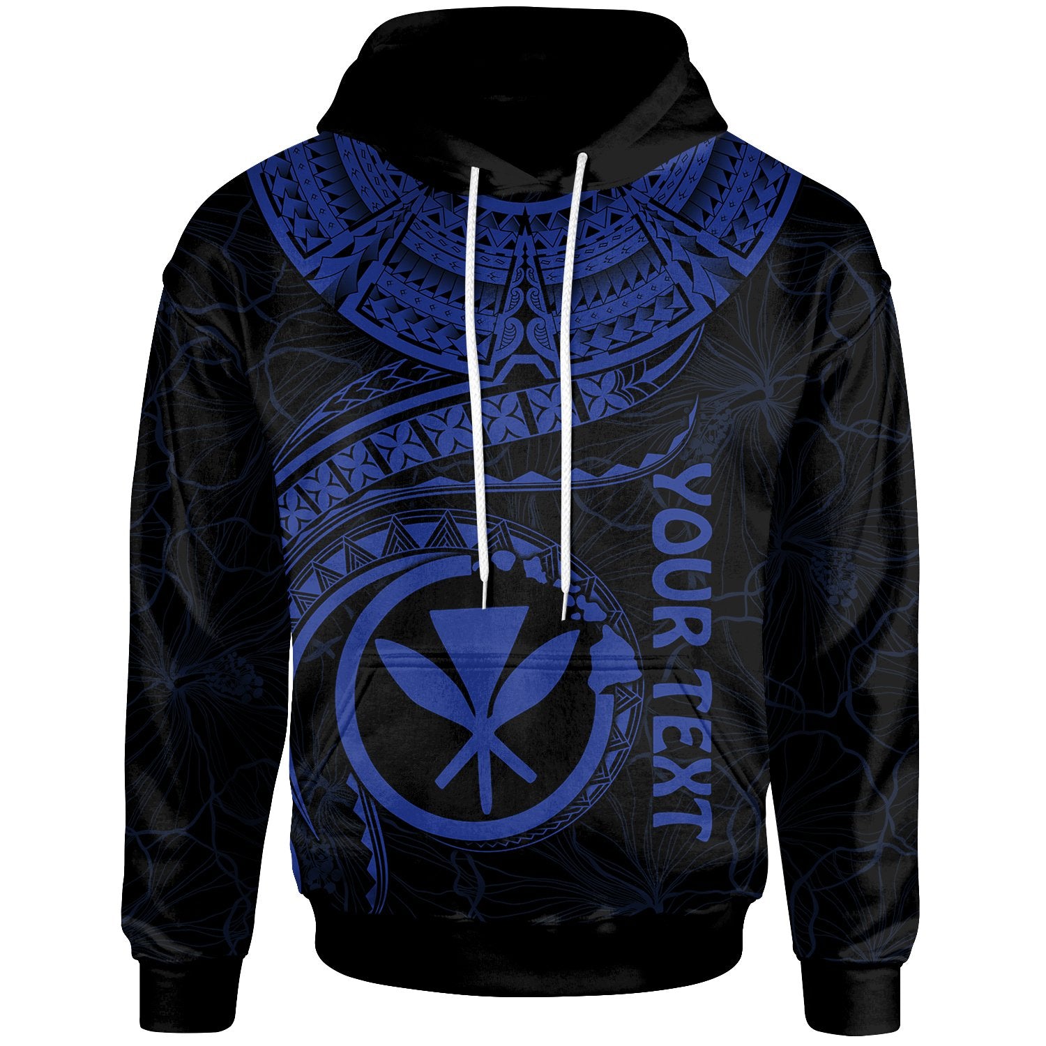 Polynesian Hawaii Kanaka Maoli Custom Hoodie Hawaiian Waves (Blue) Unisex Blue - Polynesian Pride