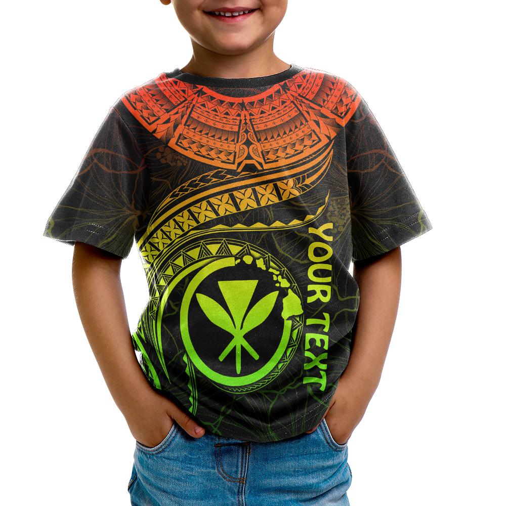 Polynesian Hawaii Kanaka Maoli Custom T Shirt Hawaiian Waves (Reggae) Kid Art - Polynesian Pride
