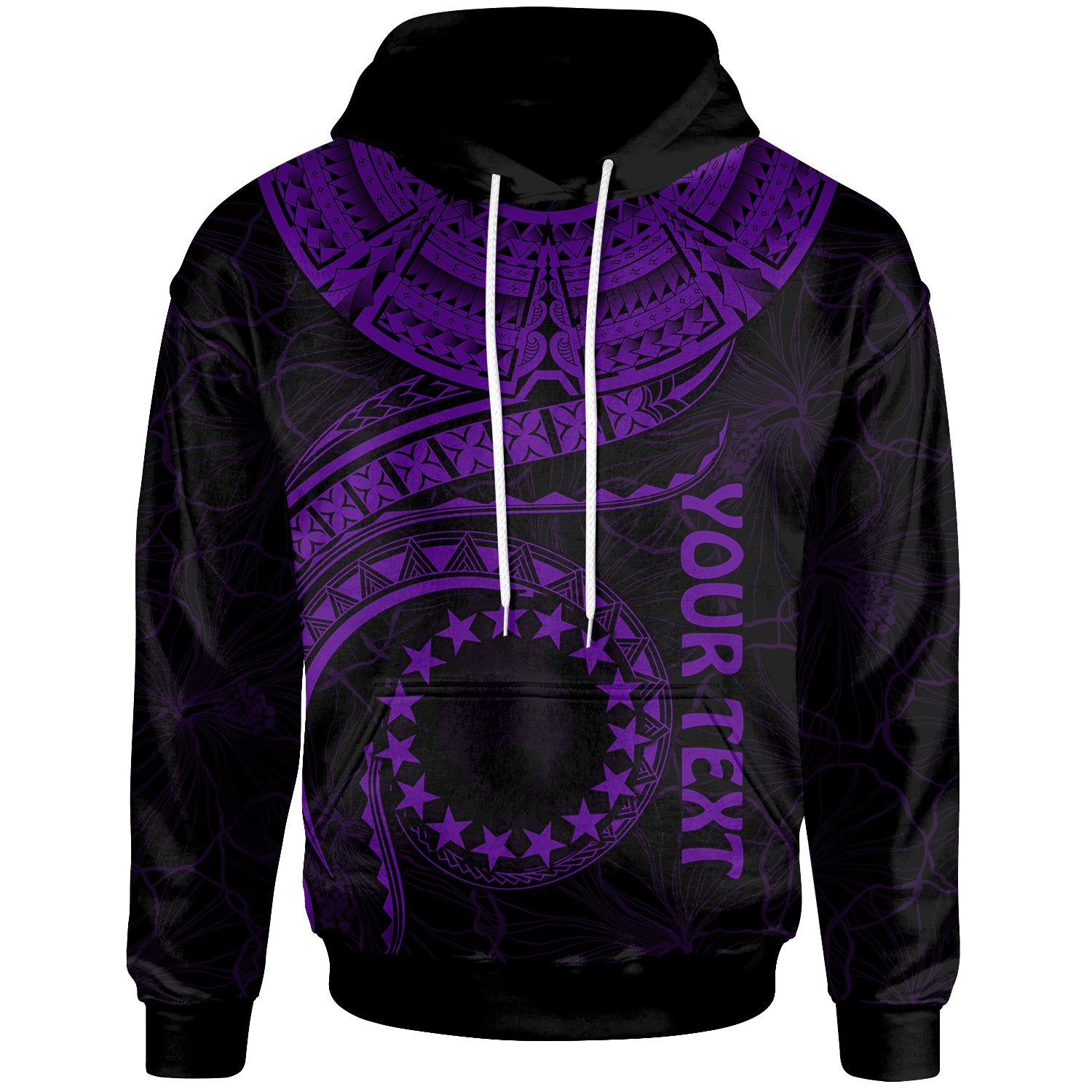 Cook Islands Polynesian Custom Hoodie Cook Islands Waves (Purple) Unisex Purple - Polynesian Pride