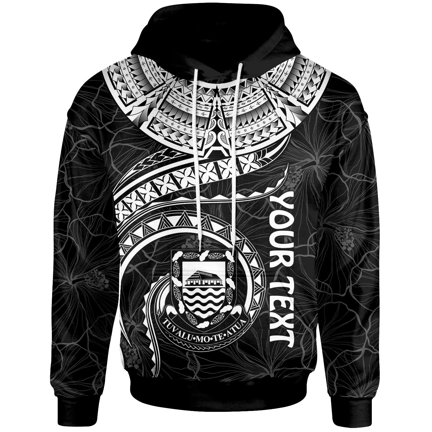 Tuvalu Polynesian Custom Hoodie Tuvalu Waves (White) Unisex White - Polynesian Pride