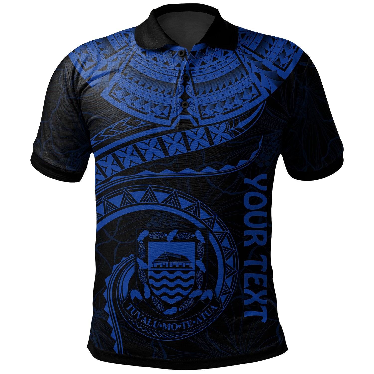 Tuvalu Polynesian Custom Polo Shirt Tuvalu Waves (Blue) Unisex Blue - Polynesian Pride