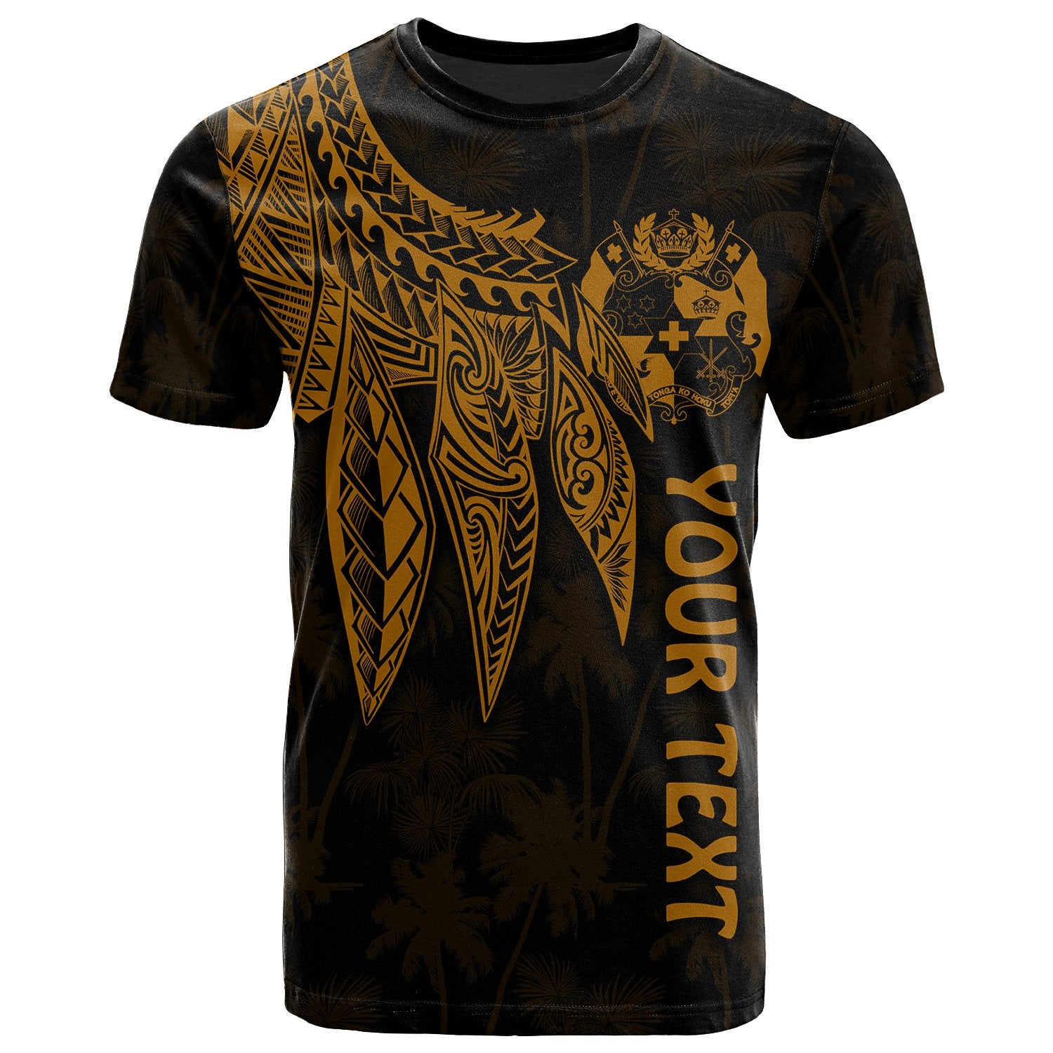 Tonga Custom T Shirt Polynesian Wings (Golden) Unisex Golden - Polynesian Pride