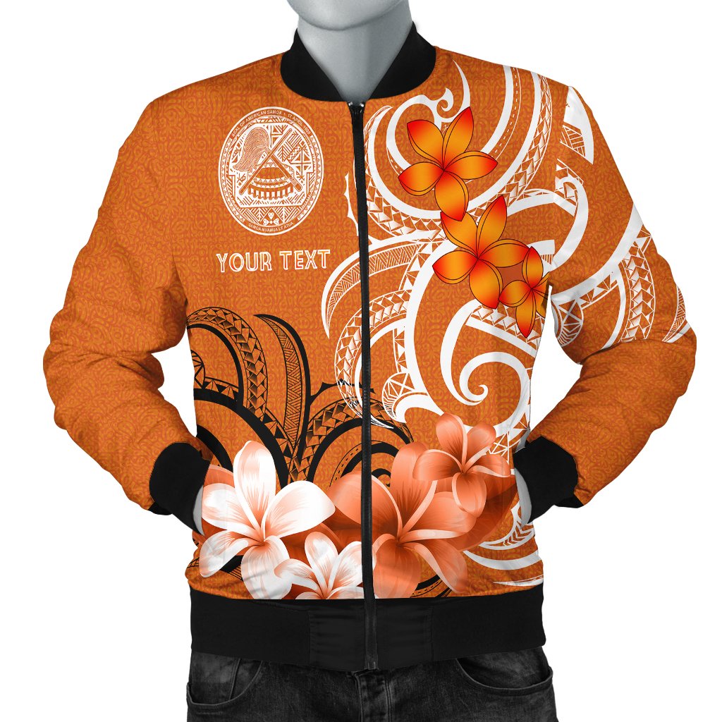 Custom American Samoa Personalised Men's Bomber Jacket - American Samoa Spirit Orange - Polynesian Pride