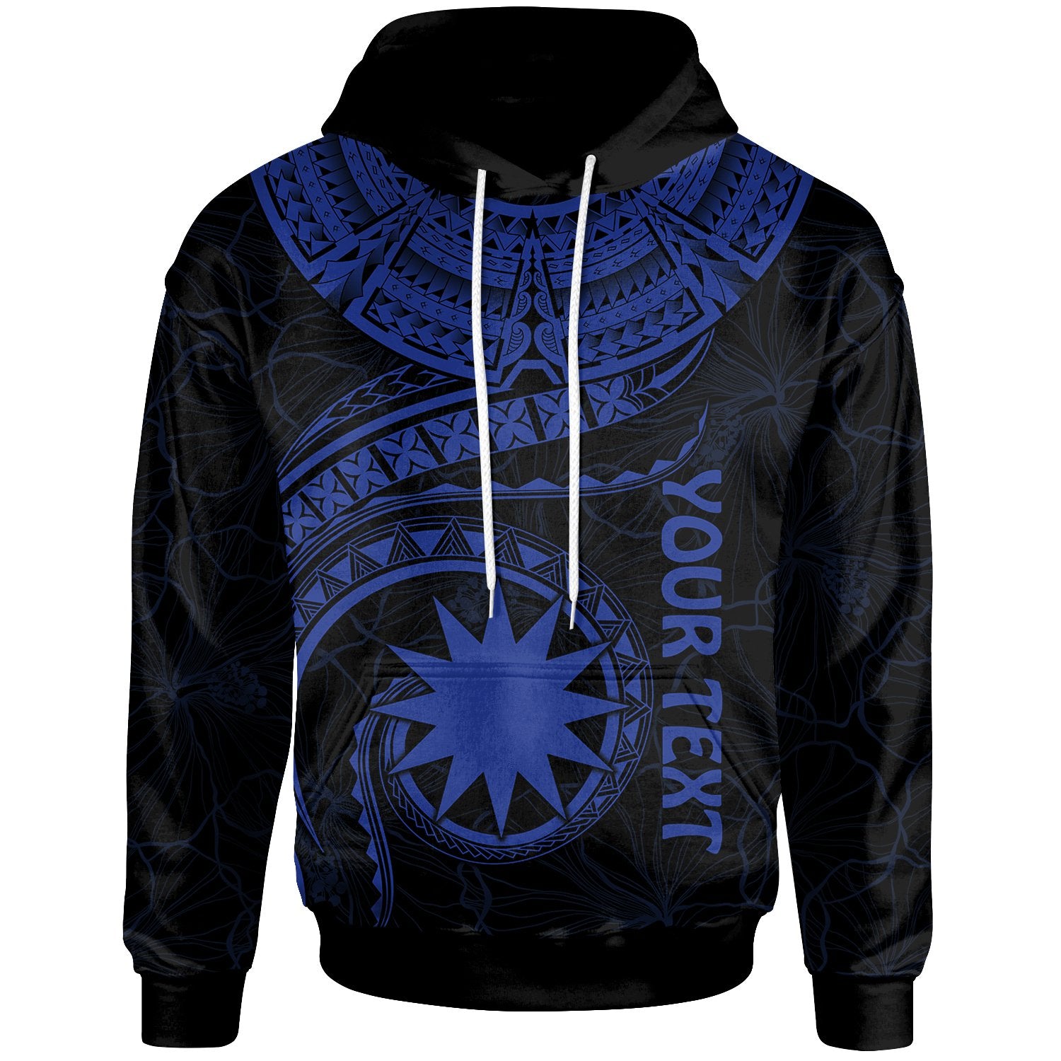 Nauru Polynesian Custom Hoodie Nauru Waves (Blue) Unisex Blue - Polynesian Pride