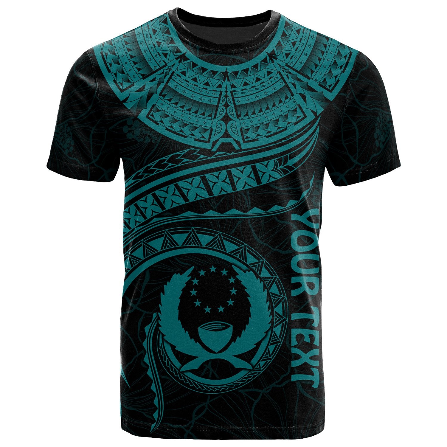 Pohnpei Polynesian Custom T Shirt Pohnpei Waves (Turquoise) Unisex Art - Polynesian Pride