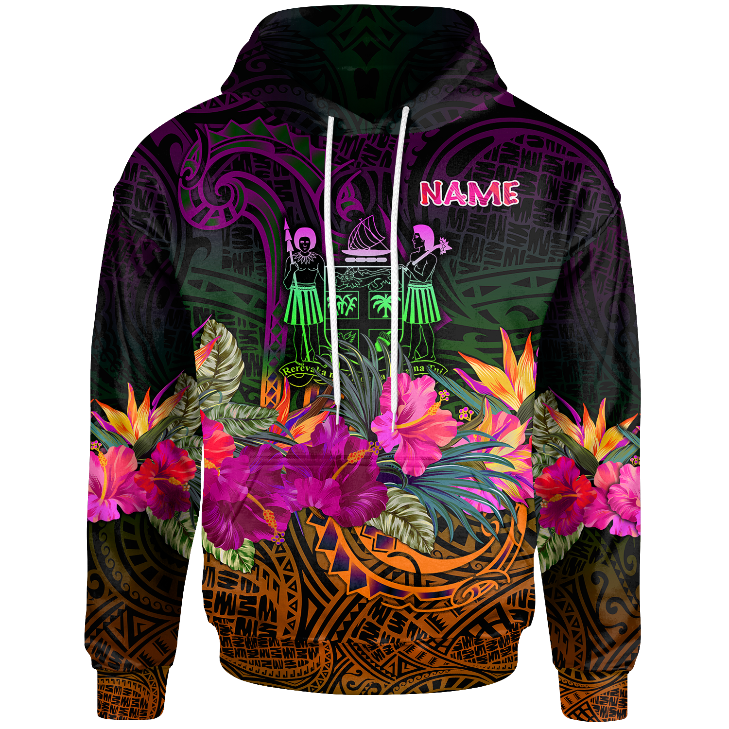 Fiji Custom Hoodie Summer Hibiscus Unisex Reggae - Polynesian Pride