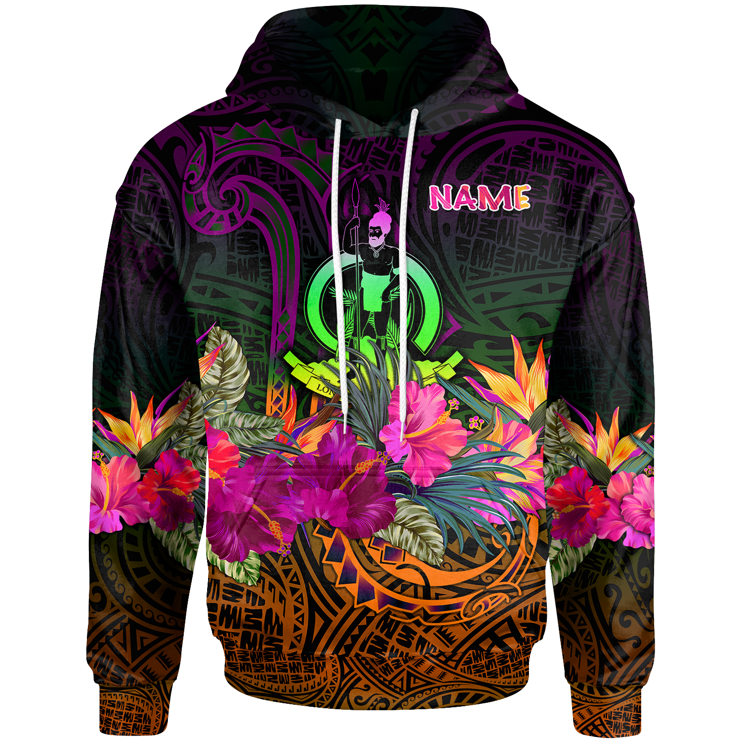 Vanuatu Custom Hoodie Summer Hibiscus Unisex Reggae - Polynesian Pride