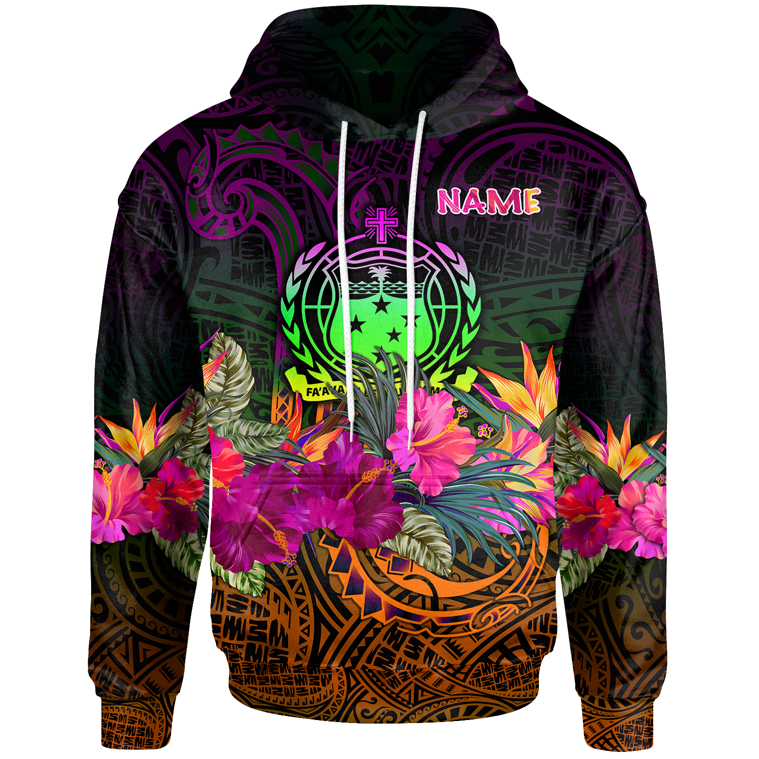 Samoa Custom Hoodie Summer Hibiscus Unisex Reggae - Polynesian Pride