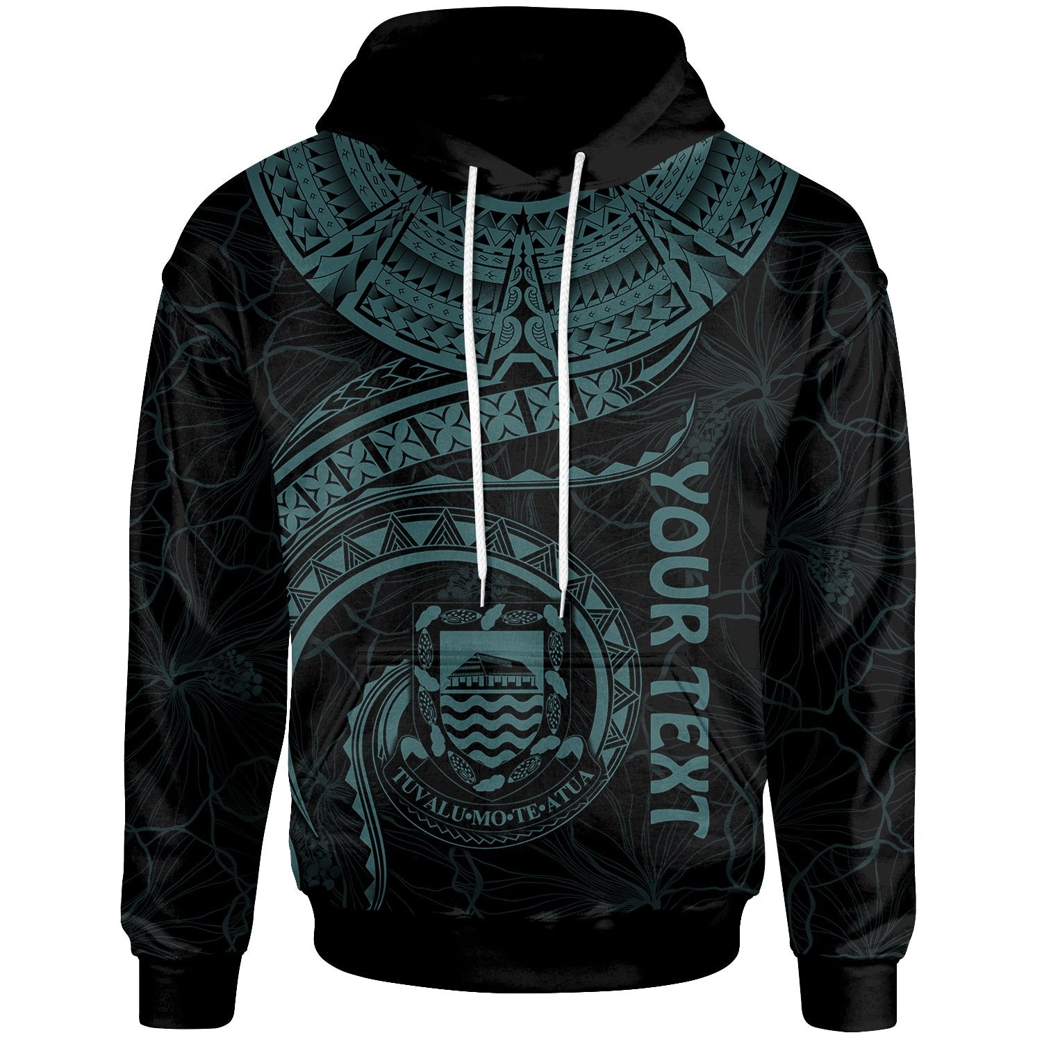 Tuvalu Polynesian Custom Hoodie Tuvalu Waves (Turquoise) Unisex Turquoise - Polynesian Pride