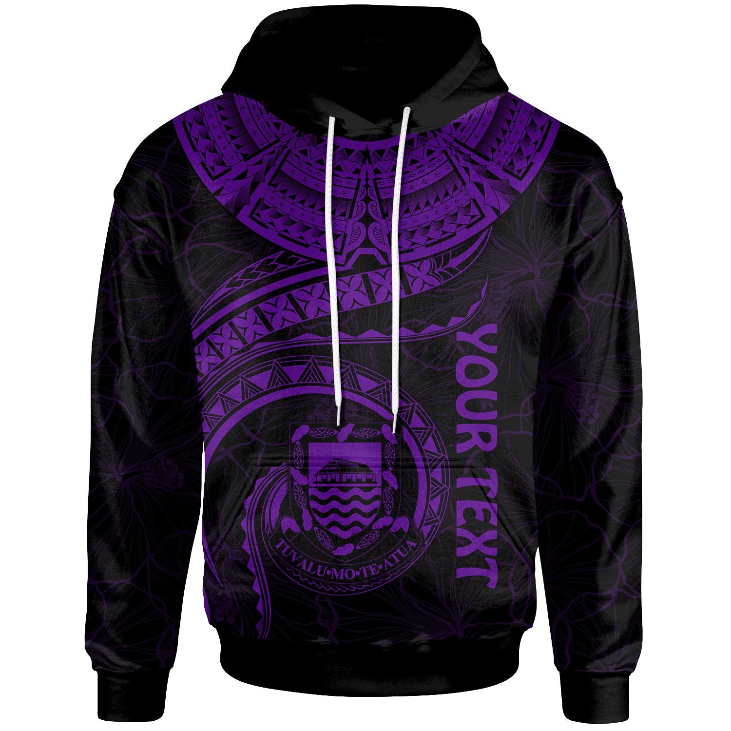 Tuvalu Polynesian Custom Hoodie Tuvalu Waves (Purple) Unisex Purple - Polynesian Pride