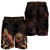 American Samoa Polynesian Men's Shorts - Turtle With Blooming Hibiscus Gold - Polynesian Pride