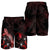 Yap Polynesian Men's Shorts - Turtle With Blooming Hibiscus Red - Polynesian Pride