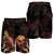 Tuvalu Polynesian Men's Shorts - Turtle With Blooming Hibiscus Gold - Polynesian Pride