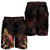 Niue Polynesian Men's Shorts - Turtle With Blooming Hibiscus Gold - Polynesian Pride