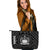 Samoa Leather Tote Bag - Samoa Seal In Polynesian Tattoo Style Black - Polynesian Pride