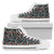 Hawaiian Shoes - Tropical Strelitzia Black High Top Shoes Womens High Top White - Polynesian Pride