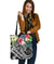 Fiji Polynesian Tote Bags - Summer Plumeria (Black) Tote Bag One Size Black - Polynesian Pride