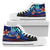 Tahiti Custom Personalised High Top Shoes Blue - Vintage Tribal Mountain Unisex White - Polynesian Pride