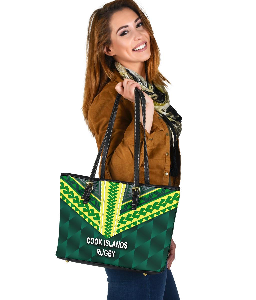 Cook Islands Ruby Small Leather Tote Bag Style Green - Polynesian Pride