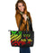 Kosrae Micronesian Large Leather Tote Bag - Reggae Tentacle Turtle Reggae - Polynesian Pride