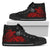 American Samoa Polynesian High Top Shoes - Polynesian Turtle (Full Red) Unisex Black - Polynesian Pride