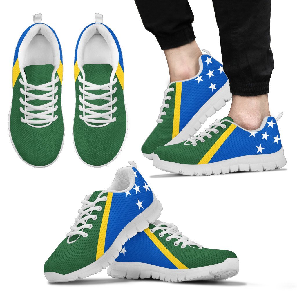 Solomon Islands Sneakers - Solomon Islands Flag - K5 Kid's Sneakers - White Sole - Polynesian Pride
