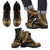 Kanaka Maoli Leather Boots - Polynesian Gold Chief Version Black - Polynesian Pride