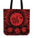 Hawaii Map Honu Hibiscus Red Polynesian Tote Bag Tote Bag One Size Red - Polynesian Pride