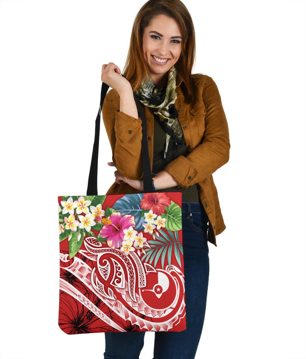 YAP Polynesian Tote Bag - Summer Plumeria (Red) Tote Bag One Size Red - Polynesian Pride