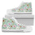 Hawaiian Shoes - Tropical Hibiscus Palm Leaves High Top Shoes Womens High Top White - Polynesian Pride