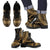 Austral Islands Leather Boots - Polynesian Gold Chief Version Black - Polynesian Pride