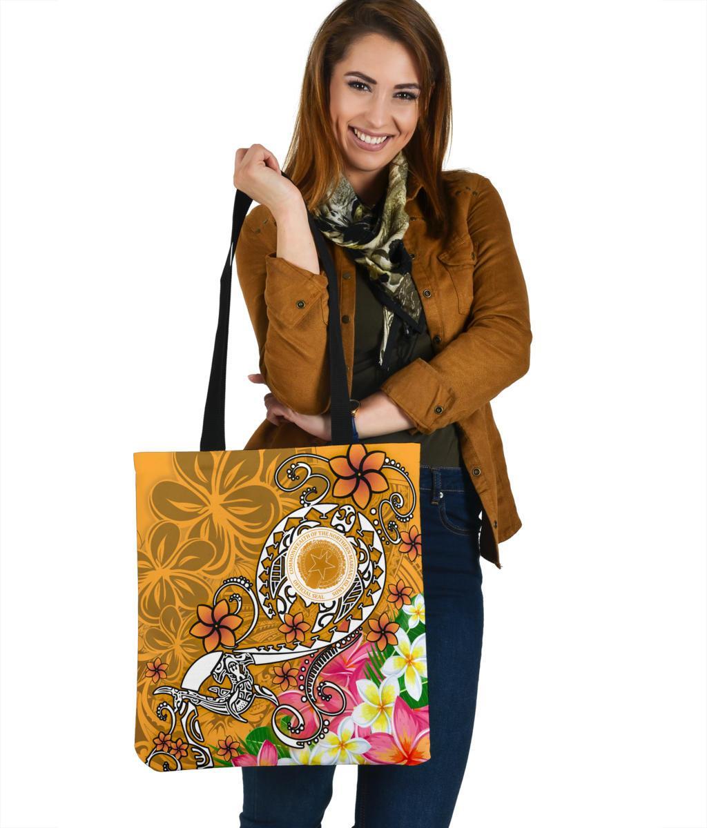 CNMI Tote Bags - Turtle Plumeria (Gold) Tote Bag One Size Art - Polynesian Pride