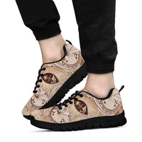 Guam Sneakers - Hibiscus Flowers Vintage Style Kid's Sneakers - Black - Guam 1 - Polynesian Pride