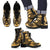 Marshall Islands Leather Boots - Polynesian Tattoo Gold Gold - Polynesian Pride