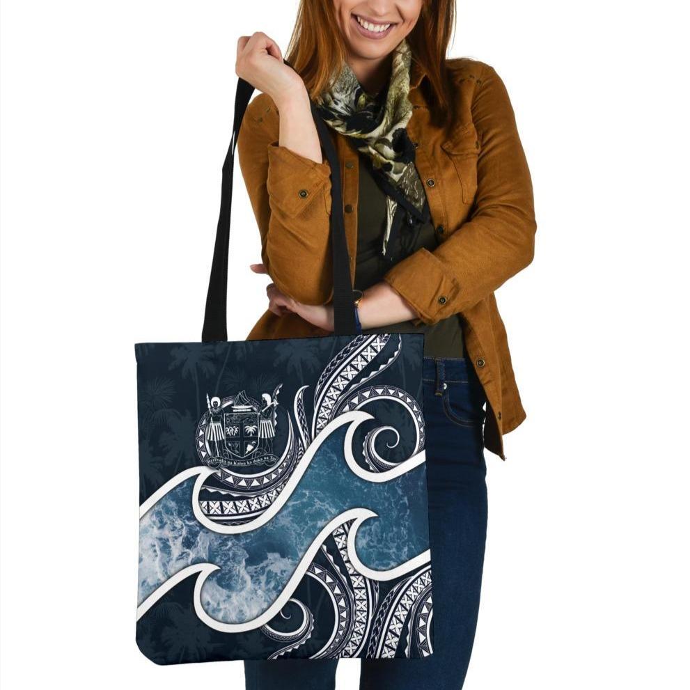 Fiji Polynesian Tote Bags - Ocean Style Tote Bag One Size Blue - Polynesian Pride