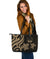 Marshall Islands Large Leather Tote Bag - Tentacle Turtle Gold Gold - Polynesian Pride