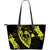 Hawaii Hibiscus Banzai Surfing Large Leather Tote Yellow Yellow - Polynesian Pride