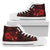 Polynesian Hawaii High Top Shoes - Humpback Whale with Hibiscus (Red) Unisex White - Polynesian Pride