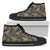 Hawaiian Shoes - Tropical Hibiscus Monstera Leaf High Top Shoes Womens High Top Black - Polynesian Pride