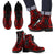 Papua New Guinea Leather Boots - Polynesian Tattoo Red Red - Polynesian Pride