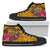 Hawaii High Top Shoes - Kanaka Maoli With Hibiscus On Polynesian Patterns (YELLOW) - Polynesian Pride