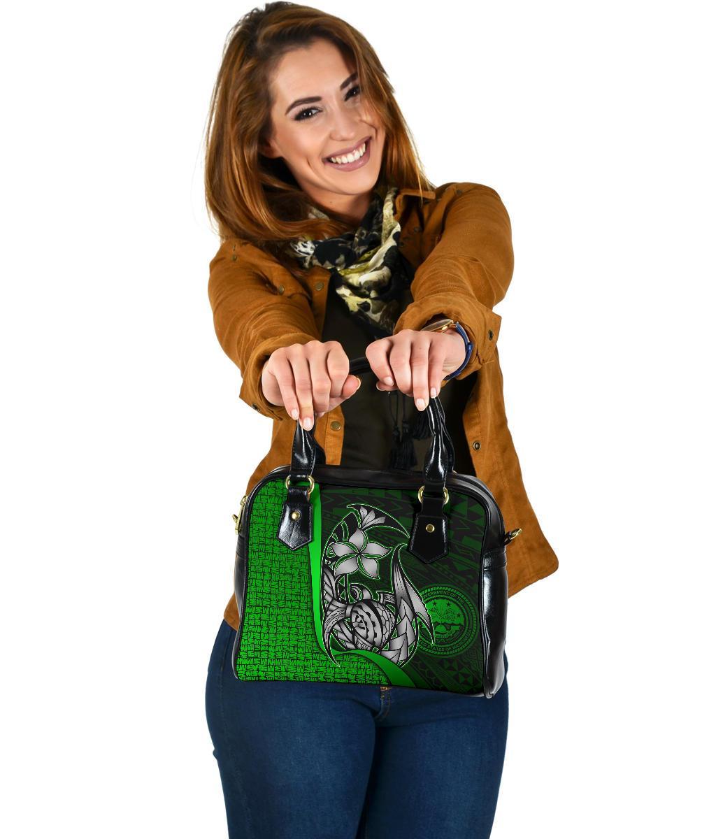 Federated States of Micronesia Shoulder Handbag Green - Turtle With Hook One Size Green - Polynesian Pride