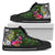 Tuvalu High Top Shoes - Turtle Plumeria Banana Leaf Unisex Black - Polynesian Pride