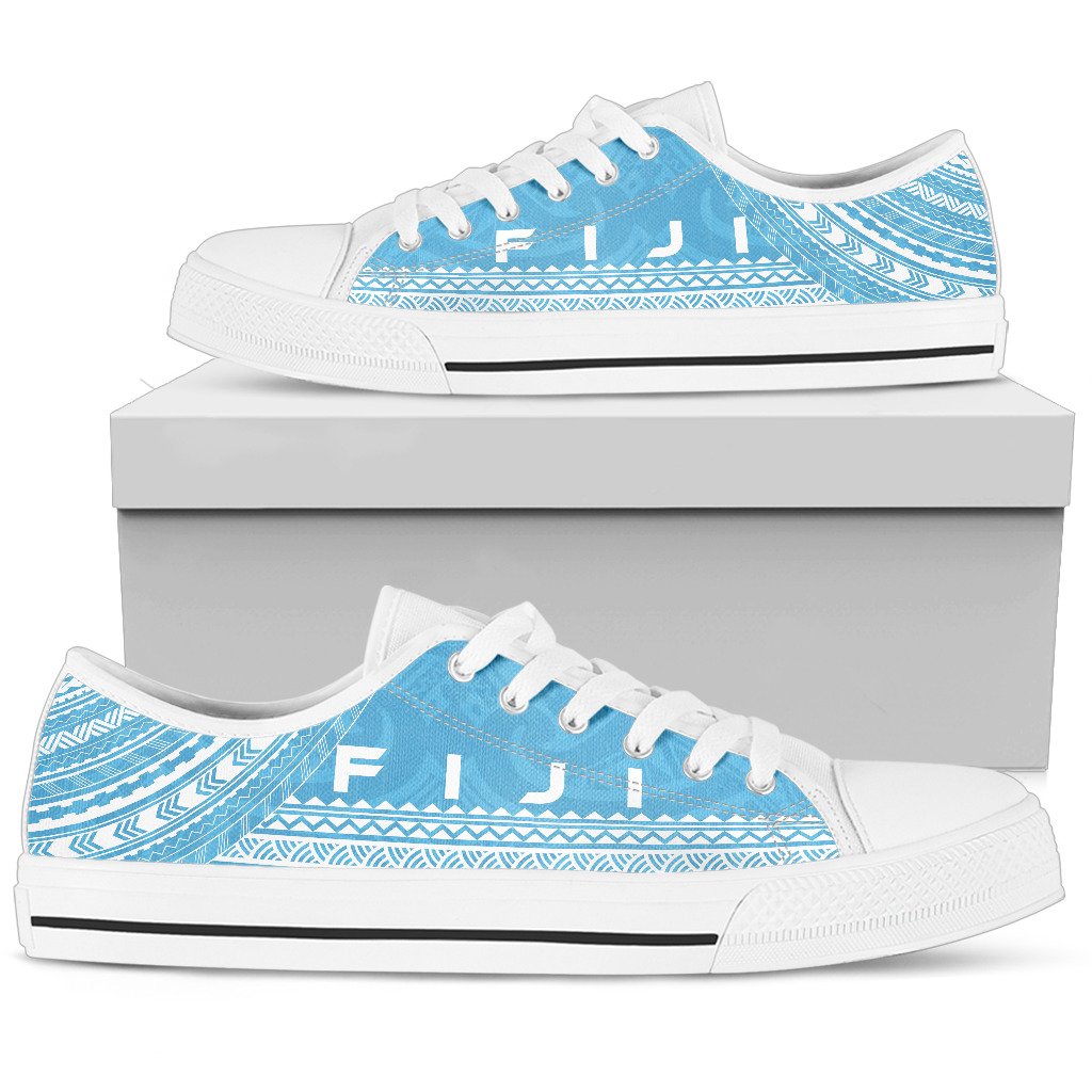 Fiji Low Top Shoes - Polynesian Flag Chief Version White - Polynesian Pride
