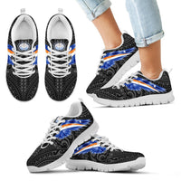 Marshall Islands Sneakers - Marshall Islands Seal & Flag Wing - A8 Kid's Sneakers - White Sole - Polynesian Pride
