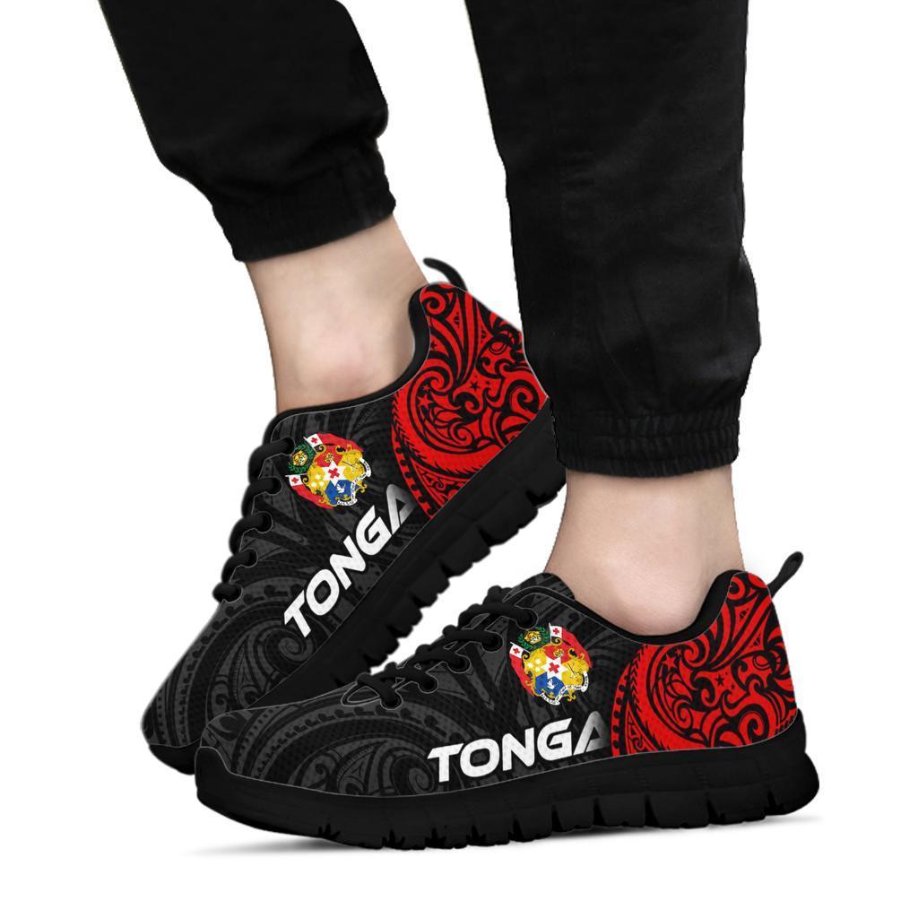 Tonga Polynesian Sneakers - Tongan Spirit Kid's Sneakers - Black Sole - Polynesian Pride