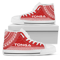 Tonga High Top Shoes - Polynesian Flag Chief Version Kid - White Sole - Polynesian Pride