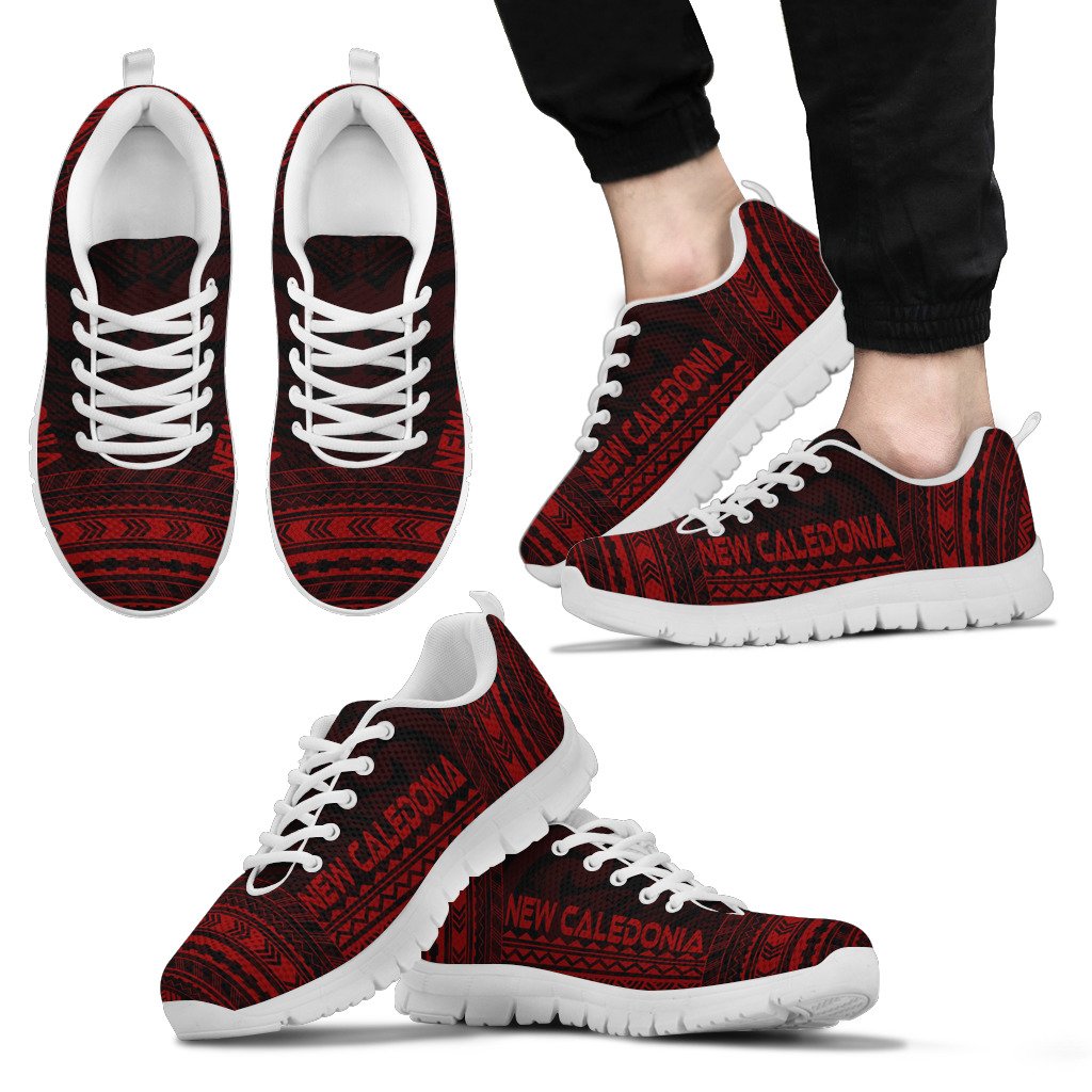 New Caledonia Sneakers - New Caledonia Polynesian Chief Tattoo Deep Red Version - Polynesian Pride