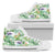 Hawaiian Shoes - Tropical Orange Orchids Strelitzia Monstera High Top Shoes Womens High Top White - Polynesian Pride