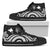 Papua New Guinea High Top Canvas Shoes - White Tentacle Turtle Unisex Black - Polynesian Pride